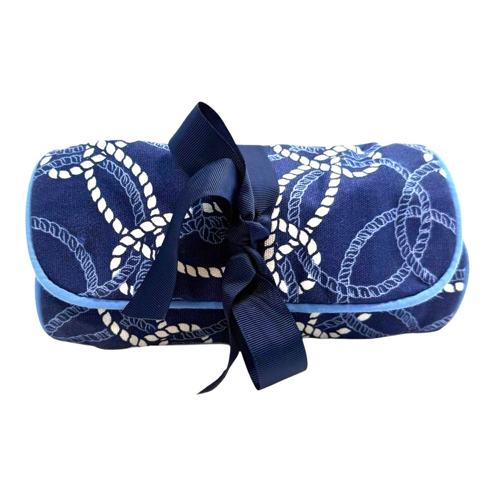 Buckhead Betties Nautical Jewelry Cosmetic Roll Bag 3 Pocket Travel Organizer